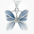 SILVER BLUE MOP BUTTERFLY PENDANT