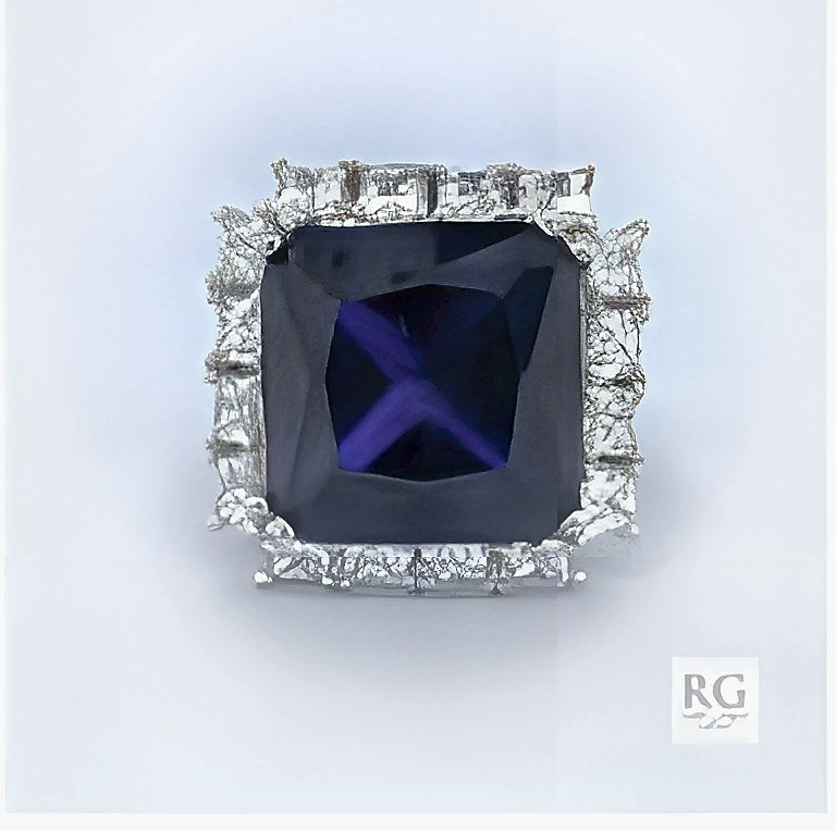 SILVER CZ PAVE CHUNKY DRESS RING