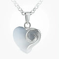 SILVER BLUE MOP HEART SPIRAL PENDANT