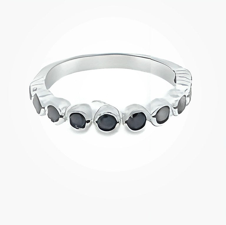 SILVER MILLGR BEZEL SET ETERNITY RING