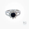 SILVER CZ FLOWER RING
