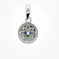 SILVER BETHLEHEM STAR ROUND DISC PENDANT