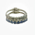 SILVER CZ MARCASITE, DOUBLE ETERNITY RING