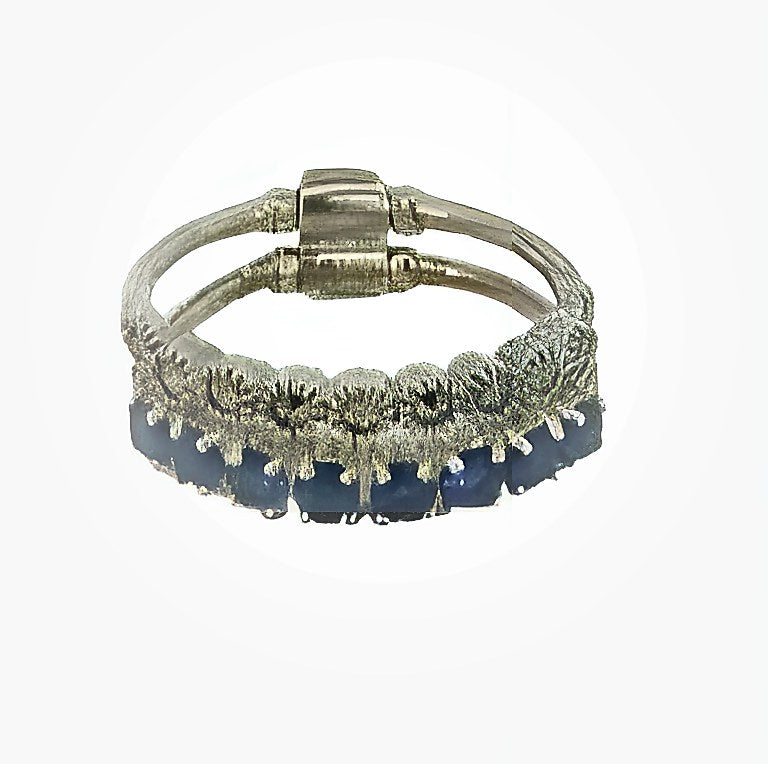 SILVER CZ MARCASITE, DOUBLE ETERNITY RING