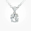 SILVER CZ 4 CLAW SET PENDANT