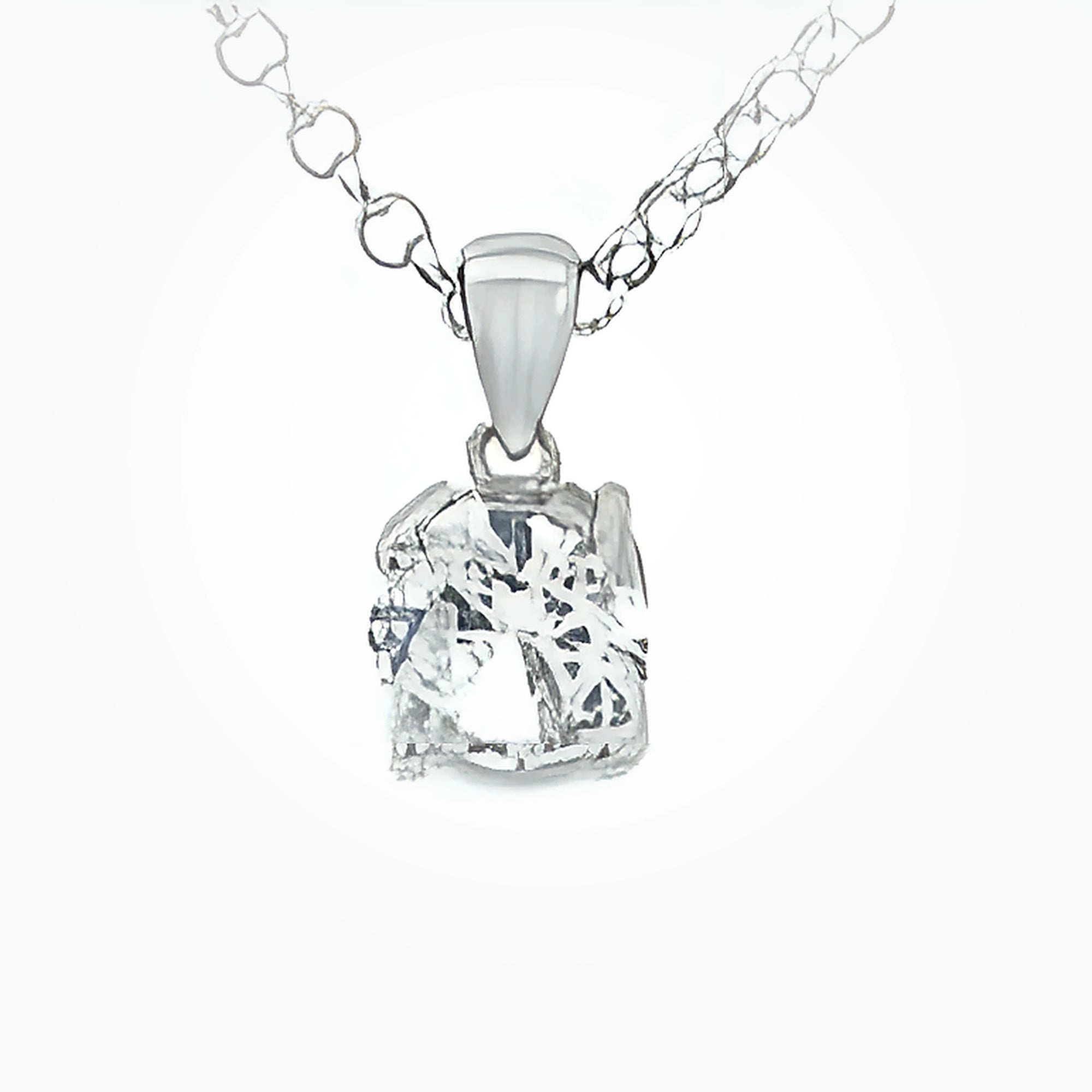 SILVER CZ 4 CLAW SET PENDANT