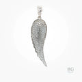 SILVER CZ PAVE ANGEL WING PENDANT