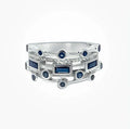 SILVER BLUE SAPPHIRE CZ RING