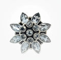 SILVER BLUE TOPAZ FLOWER RING