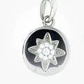 SILVER CZ PAVE BETHLEHEM STAR ROUND DISC PENDANT