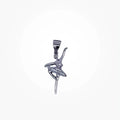 SILVER CZ PAVE DANCING BALLERINA PENDANT