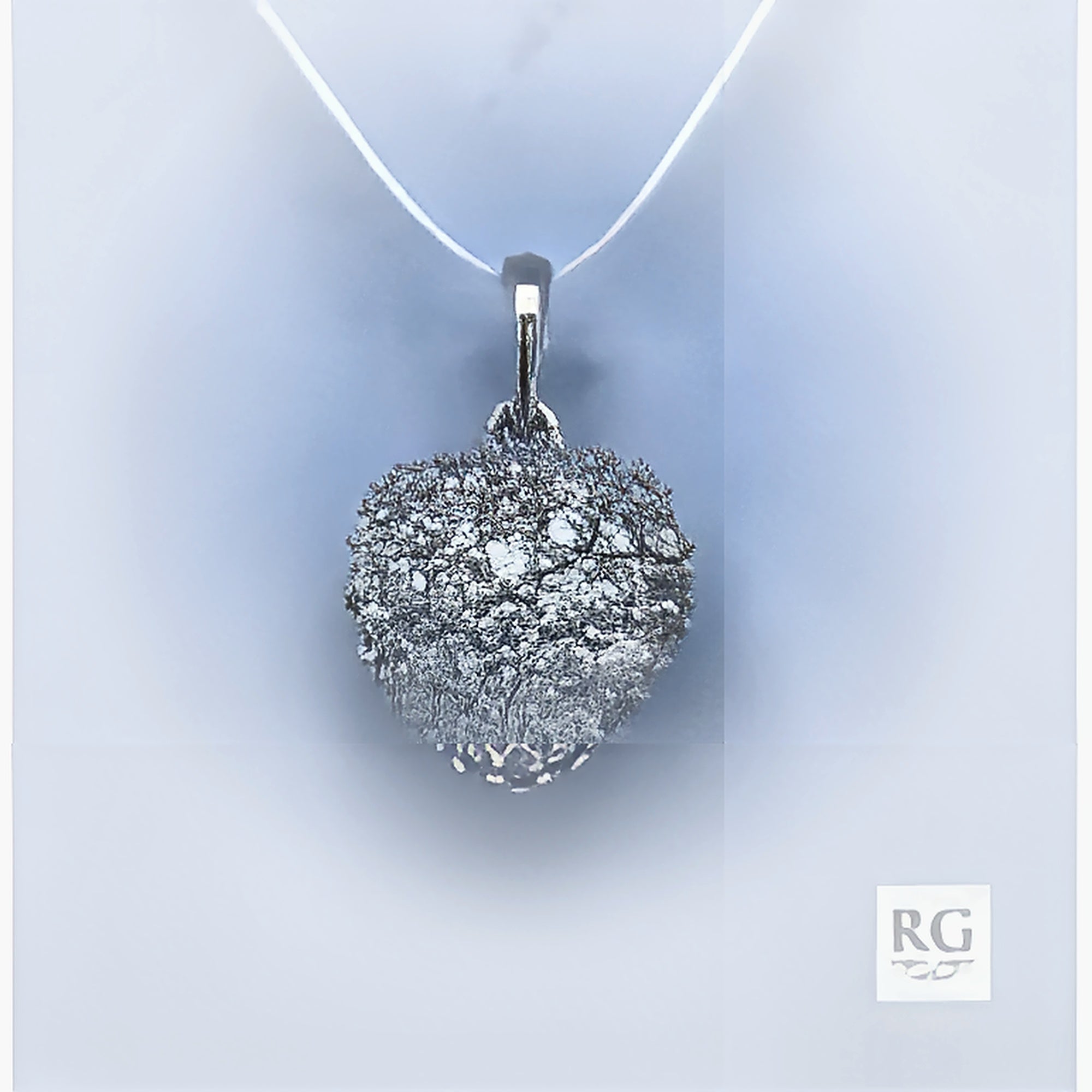 SILVER CZ PAVE HEART PENDANT