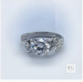 SILVER CZ FLOWER RING