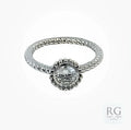 SILVER CZ ROPE ETCH RING