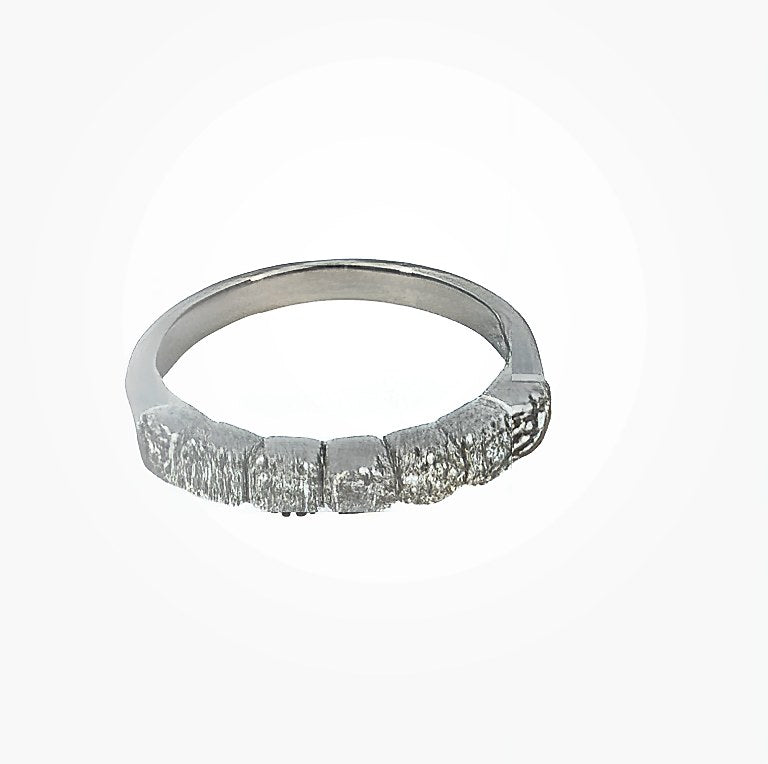 SILVER CZ PAVE BEZEL SET RING
