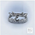 SILVER CZ PAVE OLIVE LEAF VINE RING